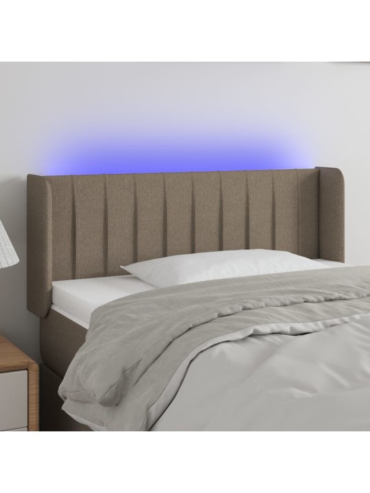 Gultas galvgalis ar led, 93x16x78/88 cm, pelēkbrūns audums