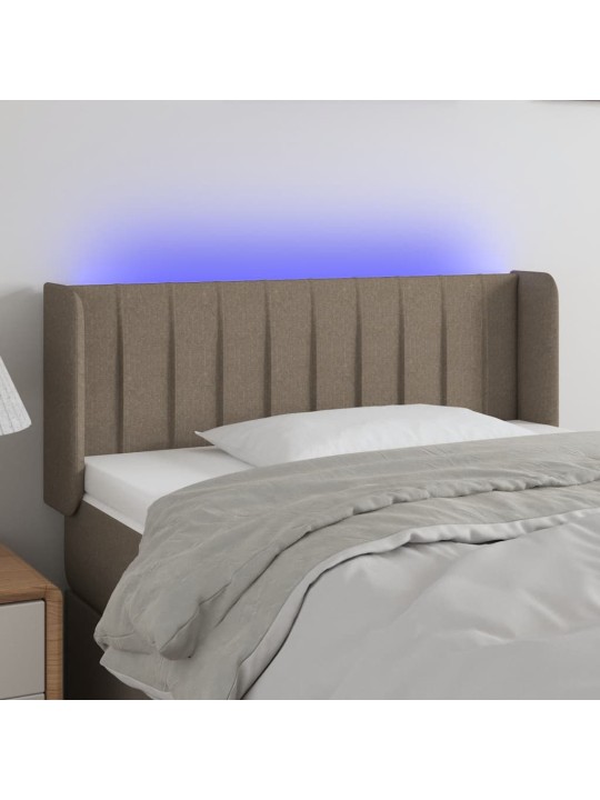 Gultas galvgalis ar LED, 103x16x78/88 cm, pelēkbrūns audums