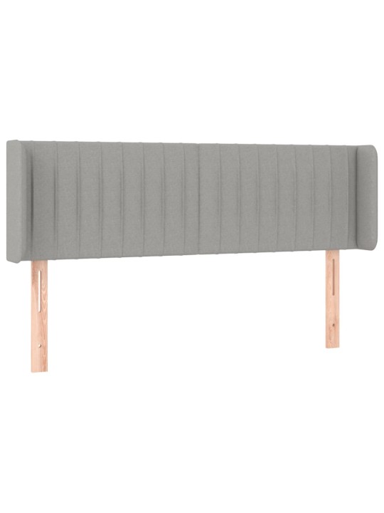 Gultas galvgalis ar LED, 147x16x78/88 cm, gaiši pelēks audums