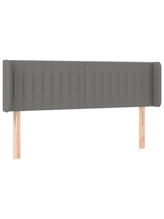 Gultas galvgalis ar LED, 147x16x78/88 cm, tumši pelēks audums