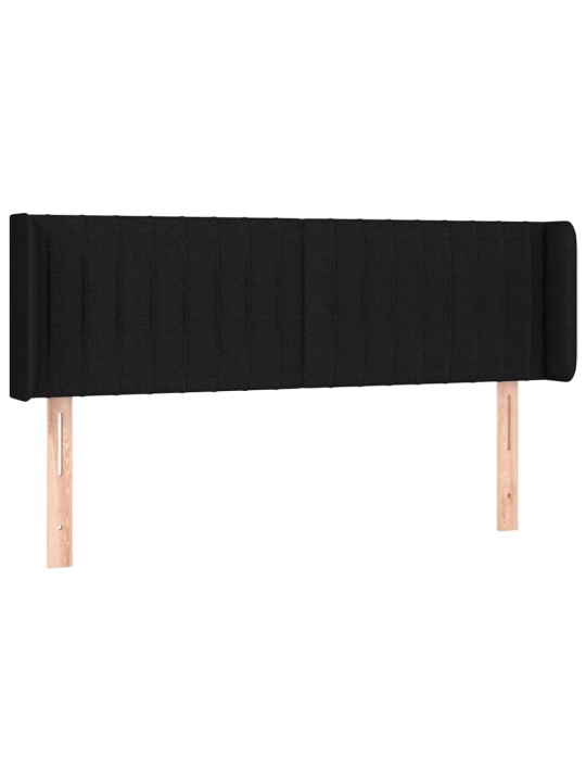 Gultas galvgalis ar LED, 147x16x78/88 cm, melns audums