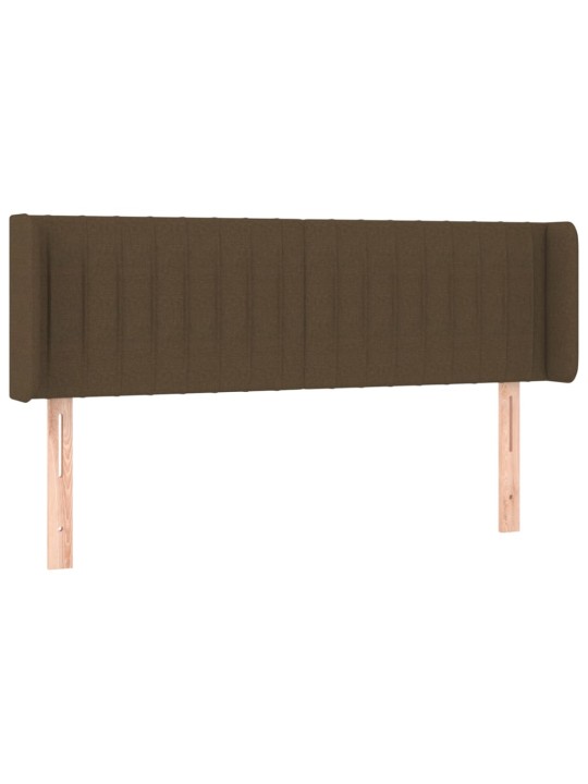 Gultas galvgalis ar LED, 147x16x78/88 cm, tumši brūns audums