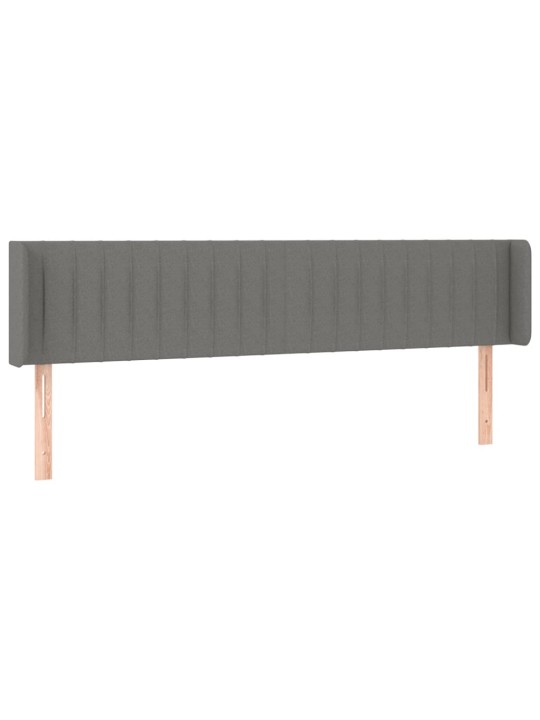 Gultas galvgalis ar LED, 163x16x78/88 cm, tumši pelēks audums