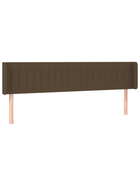 Gultas galvgalis ar led, 183x16x78/88 cm, tumši brūns audums