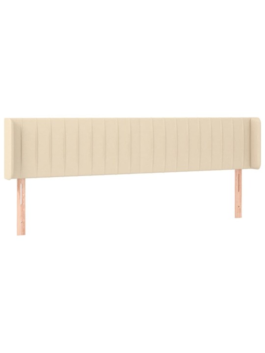 Gultas galvgalis ar led, 183x16x78/88 cm, krēmkrāsas audums