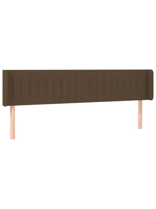 Gultas galvgalis ar led, 203x16x78/88 cm, tumši brūns audums