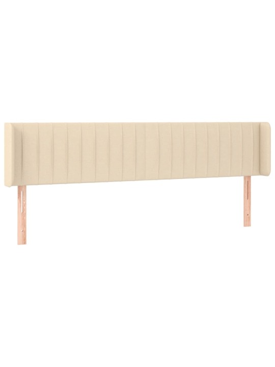 Gultas galvgalis ar led, 203x16x78/88 cm, krēmkrāsas audums