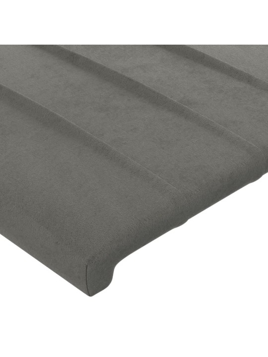 Gultas galvgalis ar led, 83x16x78/88 cm, gaiši pelēks samts