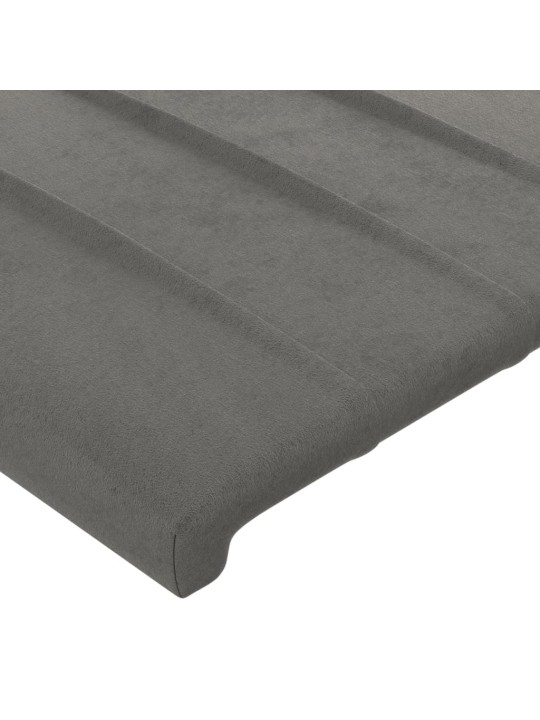 Gultas galvgalis ar led, 93x16x78/88 cm, gaiši pelēks samts