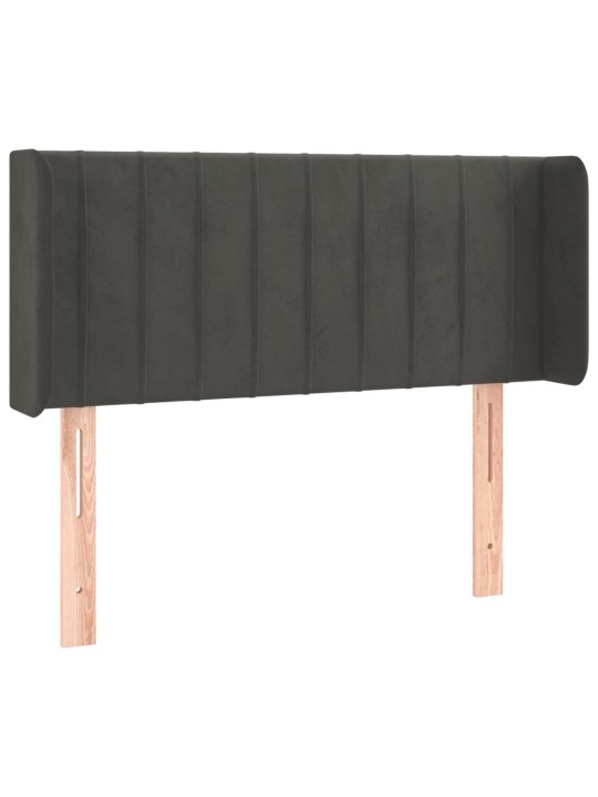 Gultas galvgalis ar led, 93x16x78/88 cm, tumši pelēks samts