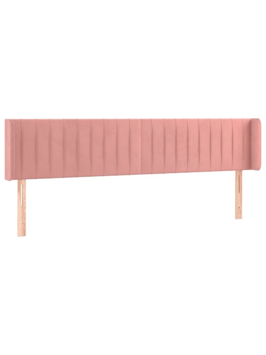 Gultas galvgalis ar led, 183x16x78/88 cm, rozā samts