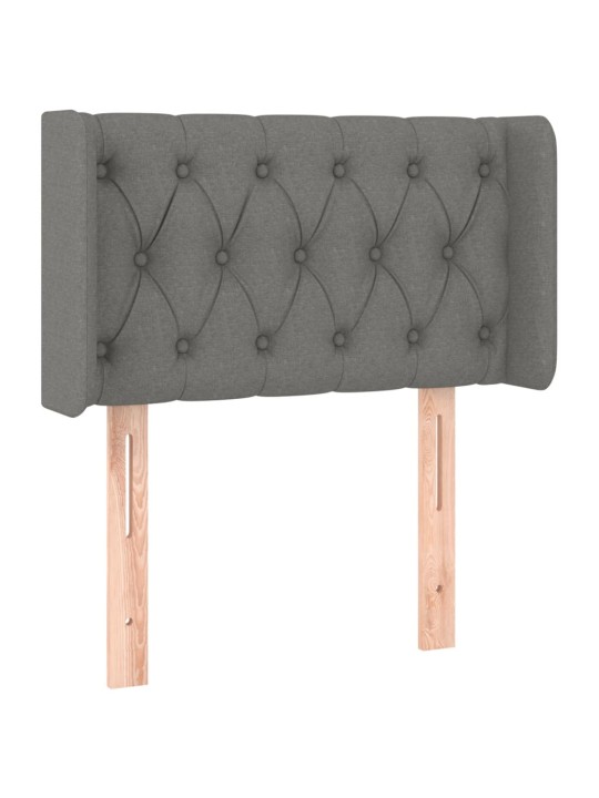 Gultas galvgalis ar led, 83x16x78/88 cm, tumši pelēks audums