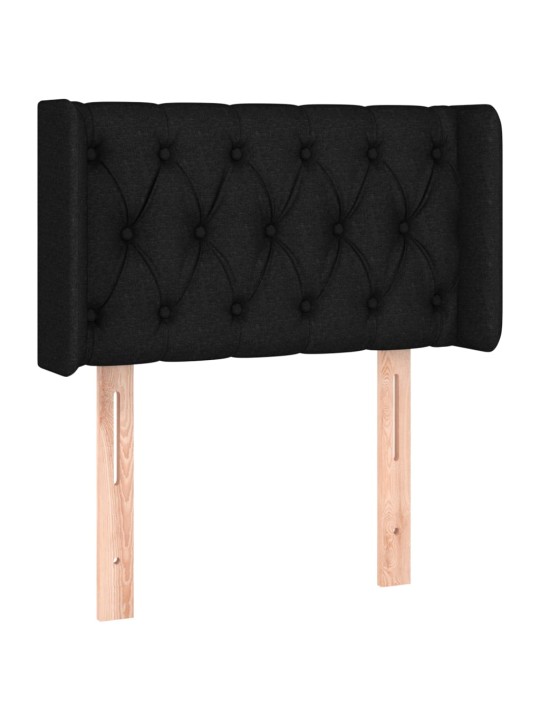 Gultas galvgalis ar led, 83x16x78/88 cm, melns audums