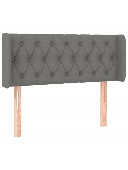 Gultas galvgalis ar led, 93x16x78/88 cm, tumši pelēks audums