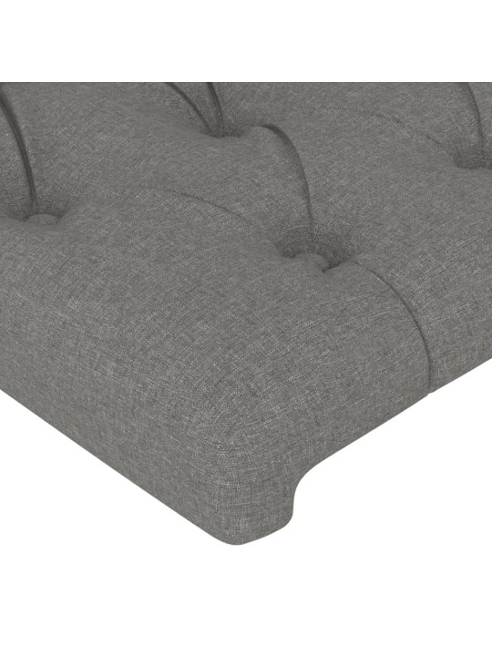 Gultas galvgalis ar led, 93x16x78/88 cm, tumši pelēks audums