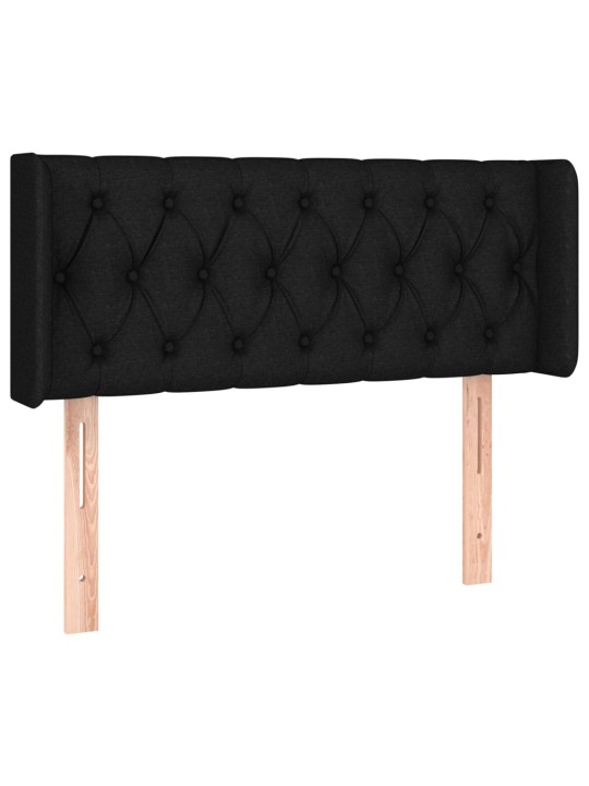 Gultas galvgalis ar led, 93x16x78/88 cm, melns audums
