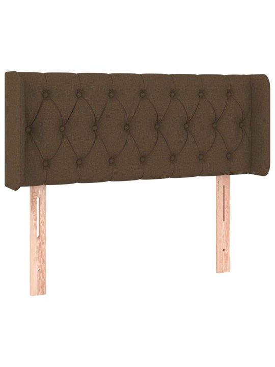 Gultas galvgalis ar led, 93x16x78/88 cm, tumši brūns audums