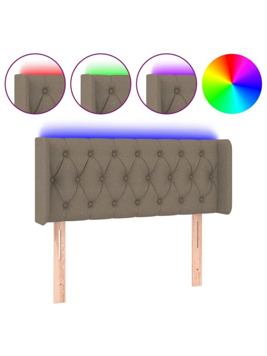 Gultas galvgalis ar led, 93x16x78/88 cm, pelēkbrūns audums