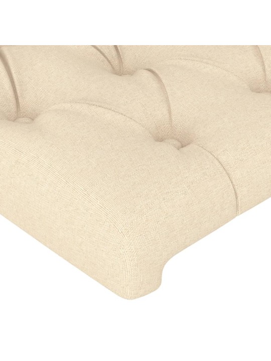 Gultas galvgalis ar led, 93x16x78/88 cm, krēmkrāsas audums