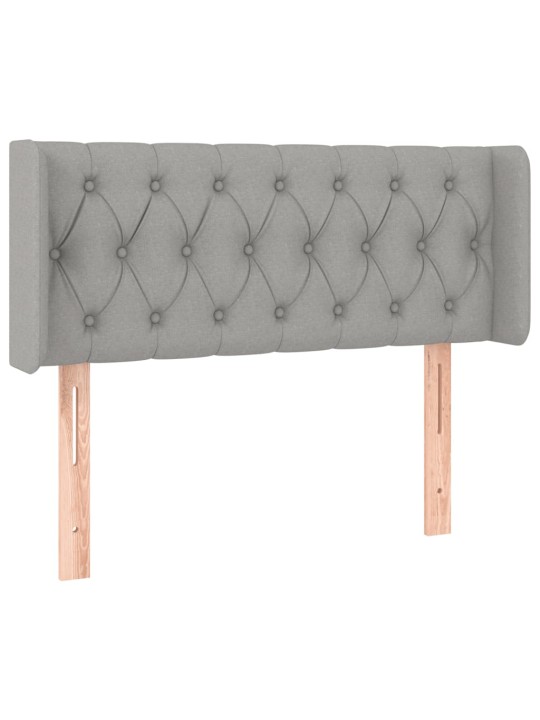 Gultas galvgalis ar LED, 103x16x78/88 cm, gaiši pelēks audums