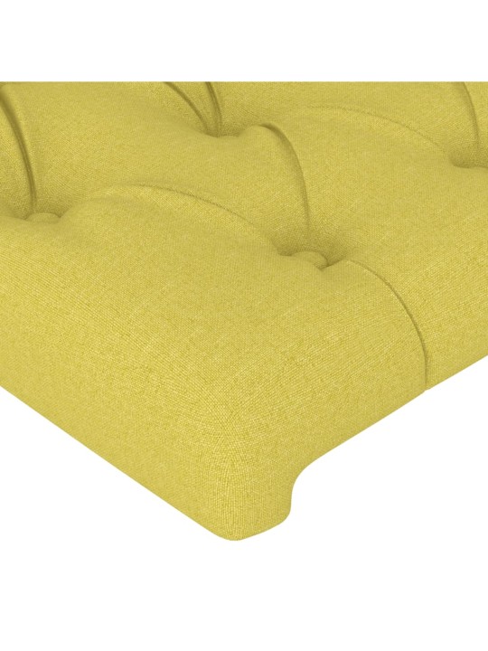 Gultas galvgalis ar LED, 147x16x78/88 cm, zaļš audums