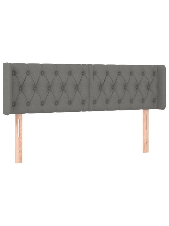 Gultas galvgalis ar LED, 163x16x78/88 cm, tumši pelēks audums