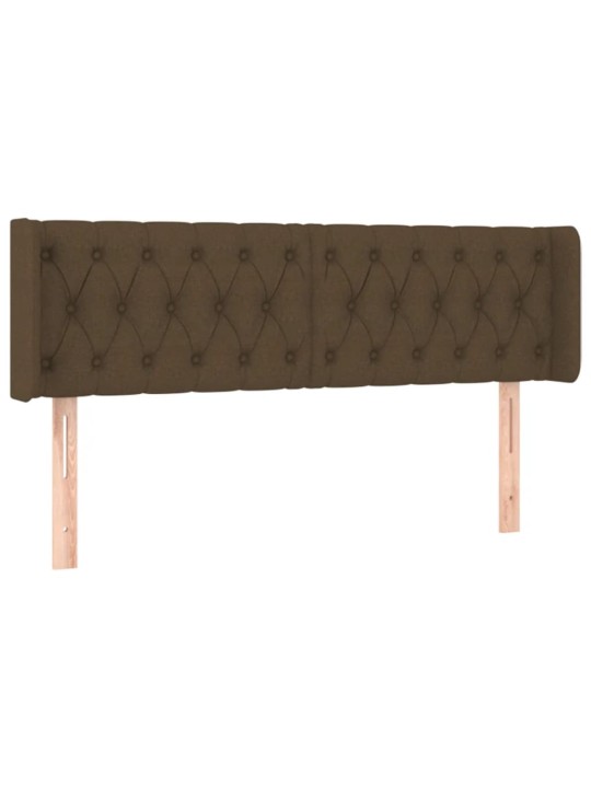 Gultas galvgalis ar led, 163x16x78/88 cm, tumši brūns audums