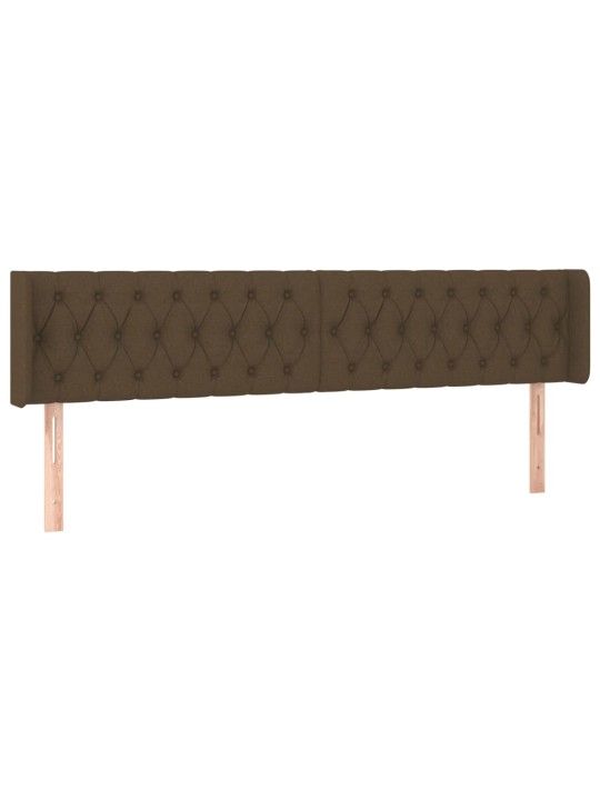 Gultas galvgalis ar LED, 183x16x78/88 cm, tumši brūns audums