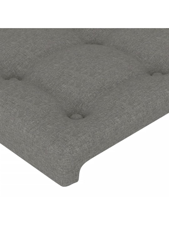 Gultas galvgalis ar led, 83x16x78/88 cm, tumši pelēks audums