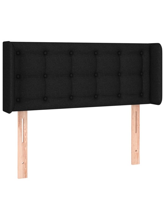 Gultas galvgalis ar led, 83x16x78/88 cm, melns audums