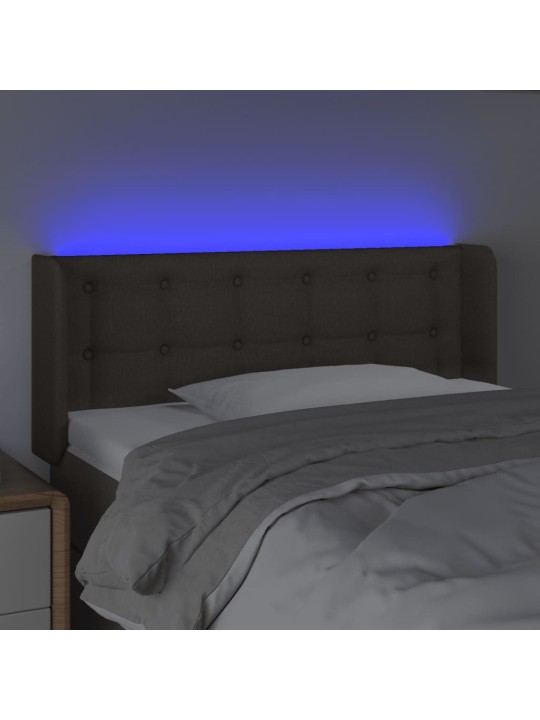 Gultas galvgalis ar led, 83x16x78/88 cm, pelēkbrūns audums