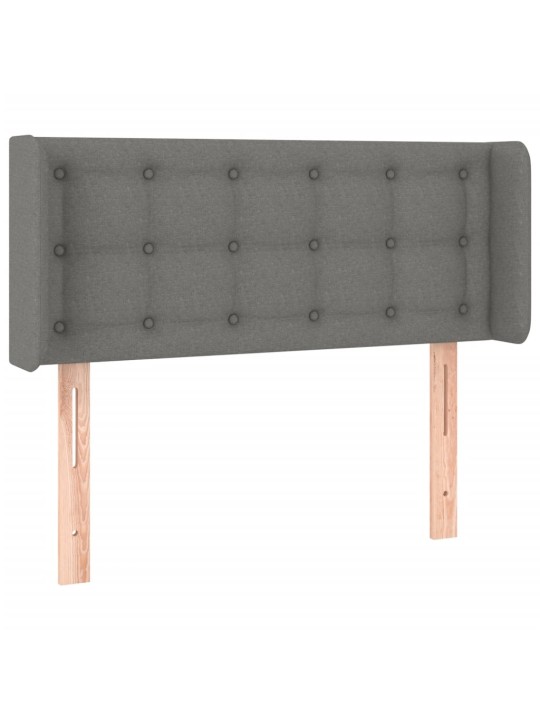 Gultas galvgalis ar led, 93x16x78/88 cm, tumši pelēks audums