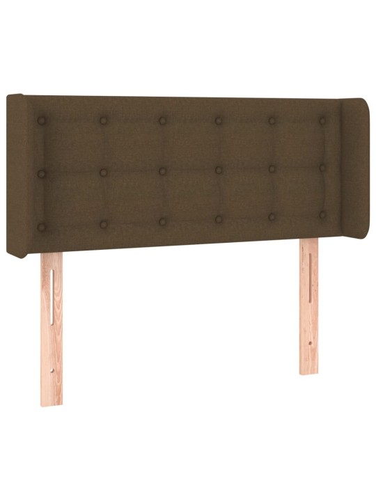 Gultas galvgalis ar led, 93x16x78/88 cm, tumši brūns audums