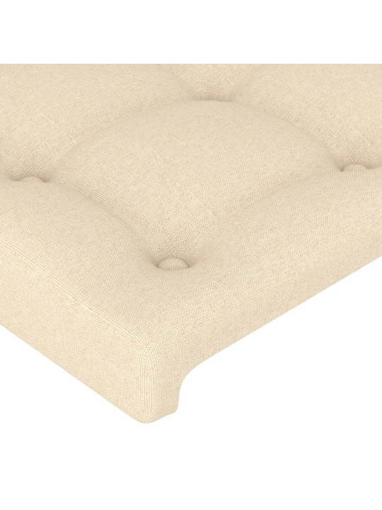 Gultas galvgalis ar led, 93x16x78/88 cm, krēmkrāsas audums