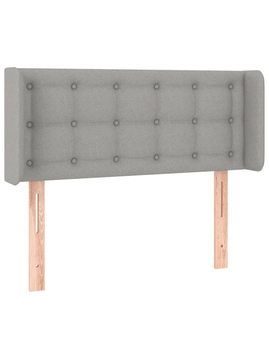 Gultas galvgalis ar LED, 103x16x78/88 cm, gaiši pelēks audums