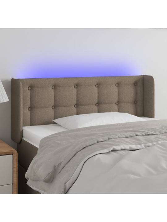 Gultas galvgalis ar LED, 103x16x78/88 cm, pelēkbrūns audums