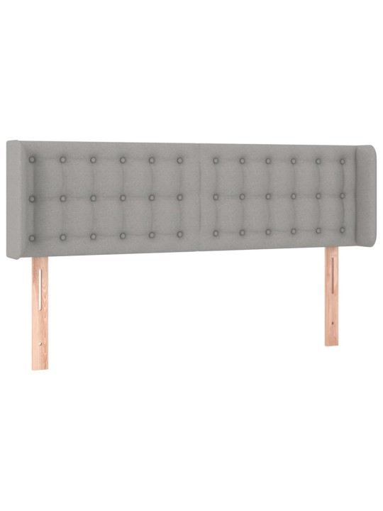 Gultas galvgalis ar LED, 147x16x78/88 cm, gaiši pelēks audums