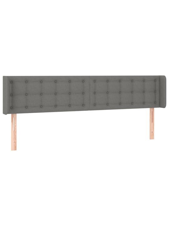 Gultas galvgalis ar led, 183x16x78/88 cm, tumši pelēks audums