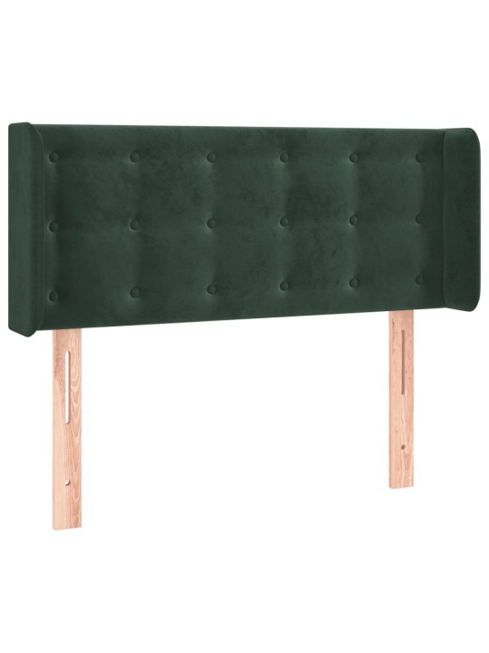 Gultas galvgalis ar led, 83x16x78/88 cm, tumši zaļš samts