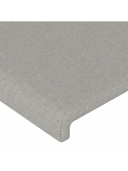 Gultas galvgalis ar led, 83x16x118/128 cm, gaiši pelēks audums