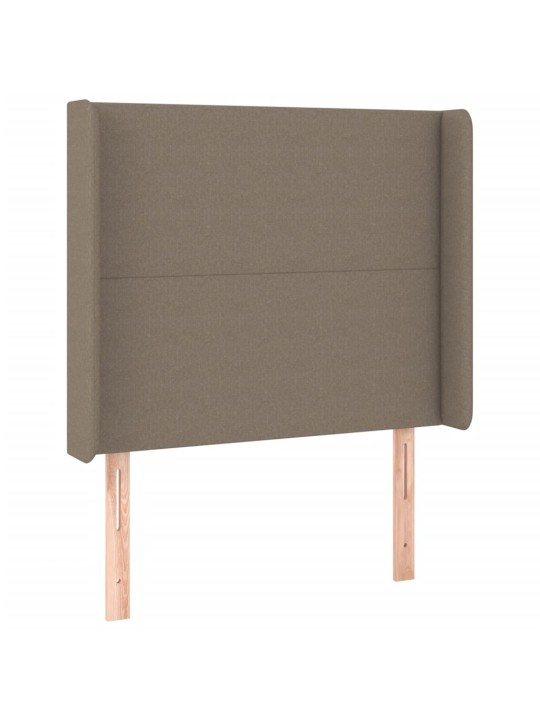 Gultas galvgalis ar led, 83x16x118/128 cm, pelēkbrūns audums