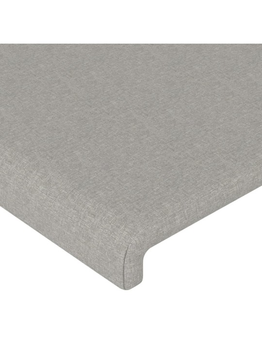 Gultas galvgalis ar led, 93x16x118/128 cm, gaiši pelēks audums