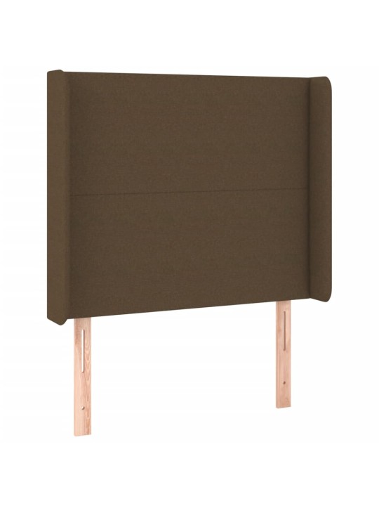 Gultas galvgalis ar led, 93x16x118/128 cm, tumši brūns audums