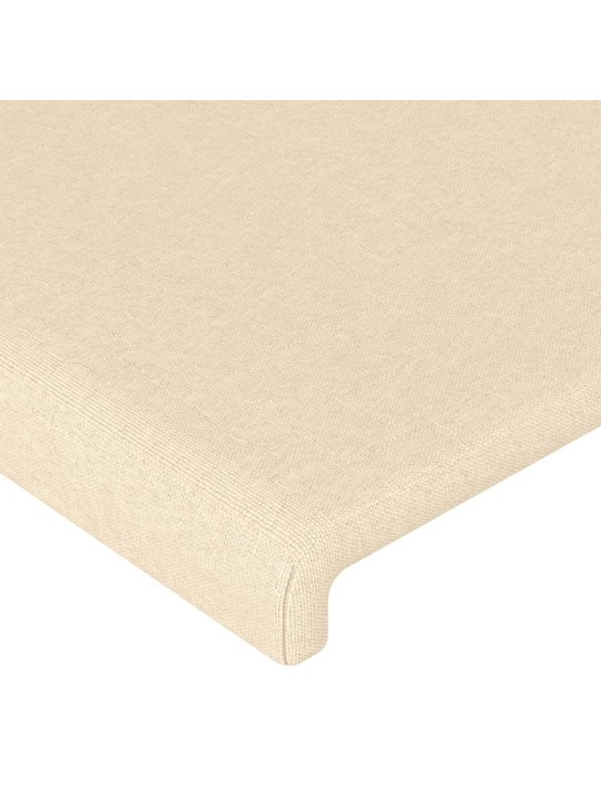 Gultas galvgalis ar led, 93x16x118/128 cm, krēmkrāsas audums