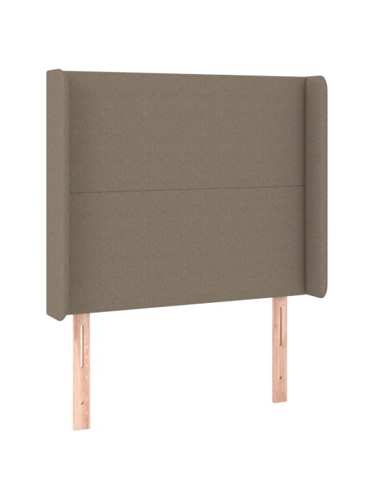 Gultas galvgalis ar LED, 103x16x118/128 cm, pelēkbrūns audums