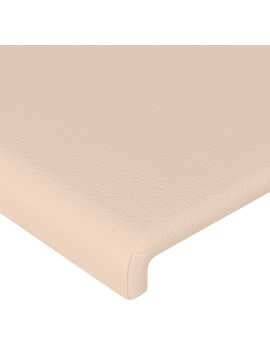 Gultas galvgalis ar led, 93x16x118/128cm, kapučīno mākslīgā āda