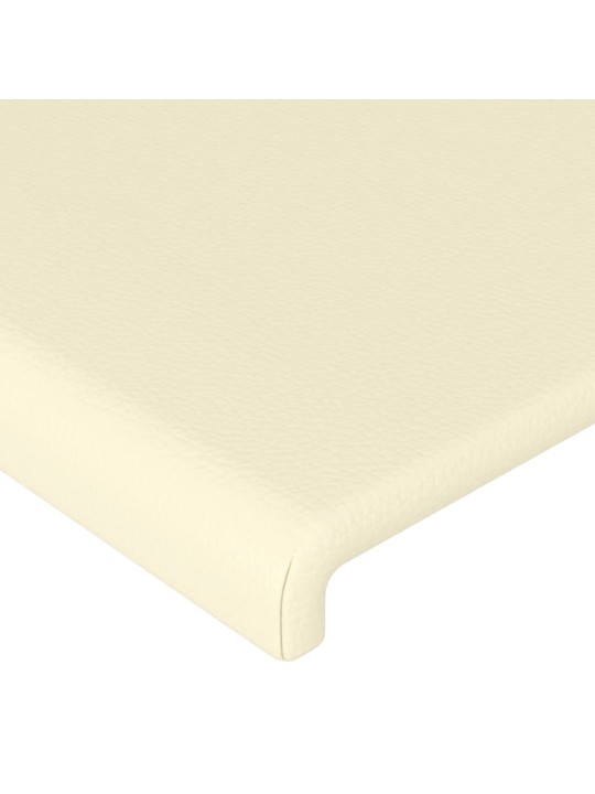 Gultas galvgalis ar led, 103x16x118/128 cm, krēmkrāsas