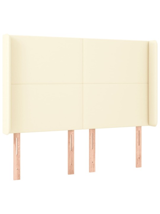 Gultas galvgalis ar led, 147x16x118/128 cm, krēmkrāsas