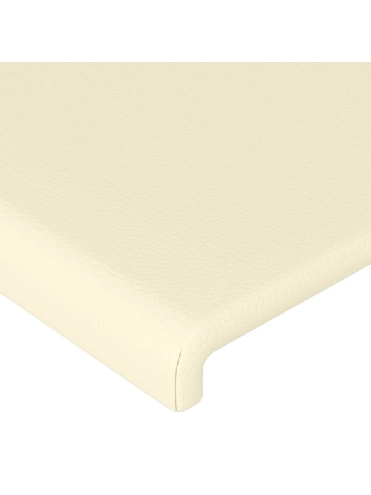 Gultas galvgalis ar led, 147x16x118/128 cm, krēmkrāsas