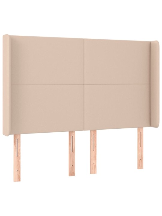 Gultas galvgalis ar led, 147x16x118/128 cm, kapučīno